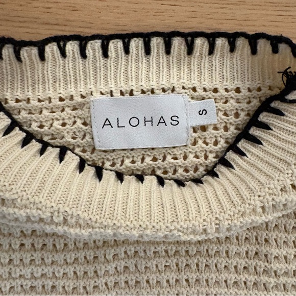 ALOHAS Cream and Black Knit Tank Top - Picture 6 of 8